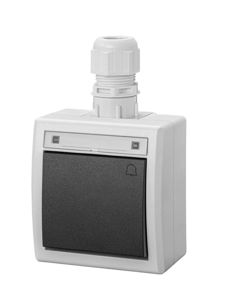AQUANT 2K łącznik natynkowy zwierny dzwonek IP 65 - kolor szary 7035/7016