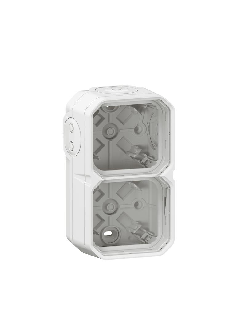 NOWE PLEXO - PUSZKA NATYNKOWA PODWÓJNA Z PRZEPUSTEM MEMBRANOWYM BIAŁA