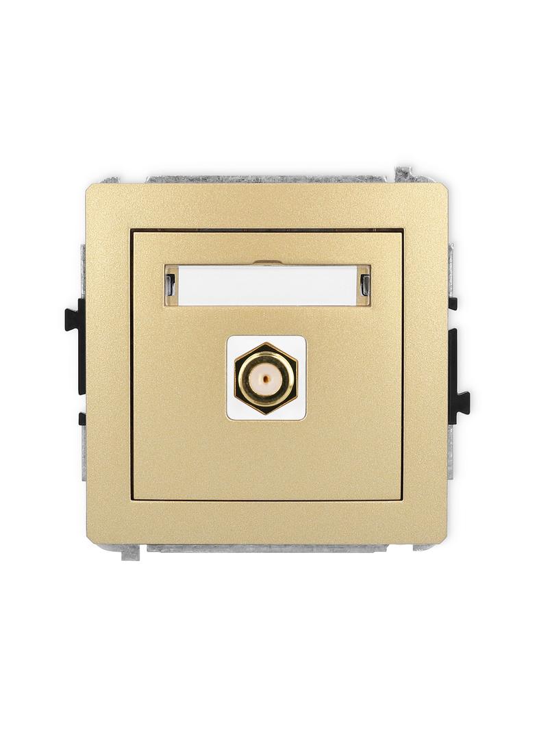 DECO Mechanizm gniazda antenowego pojedynczego typu F (SAT) pozłacany złoty