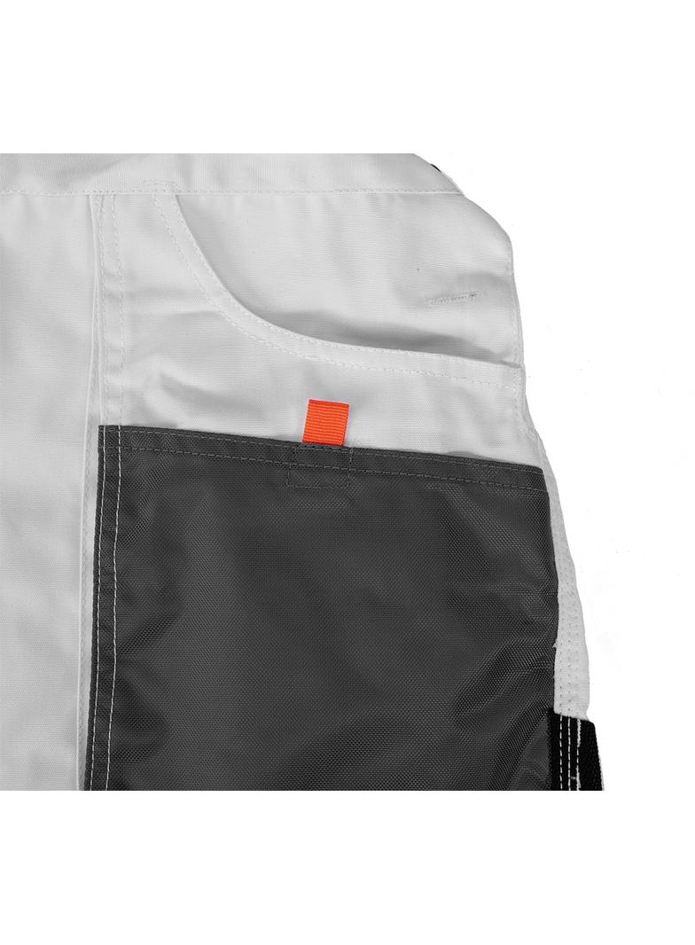 Spodnie robocze na szelkach, białe, HD, rozmiar XL/56