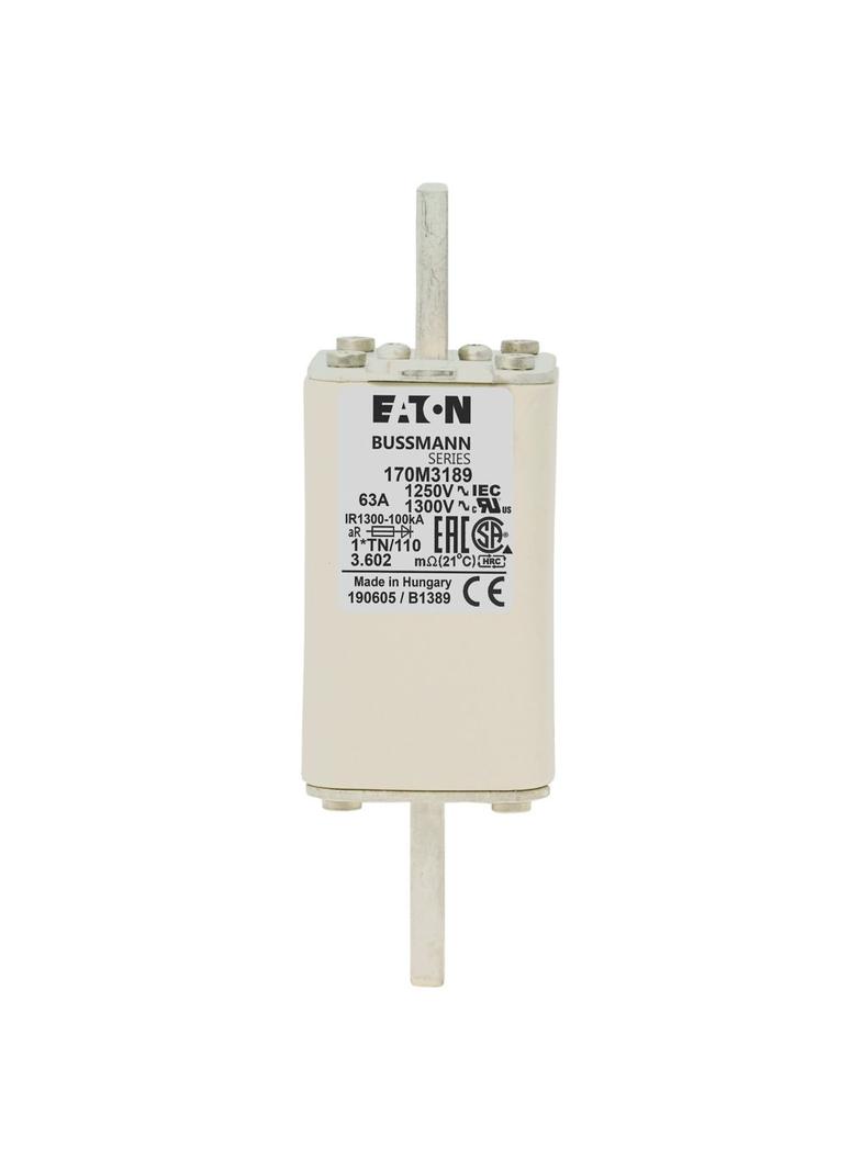 FUSE 63A 1250V 1*TN/110 AR CU Wkładka szybka 63A AC 1250V rozmiar 1 45x58x138 mm aR, 170M3189 EATON