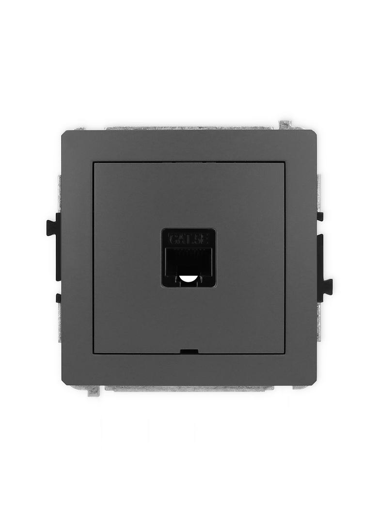 DECO Mechanizm gniazda komputerowego pojedynczego 1xRJ45, kat. 5e, 8-stykowy, bez pola opisowego gra