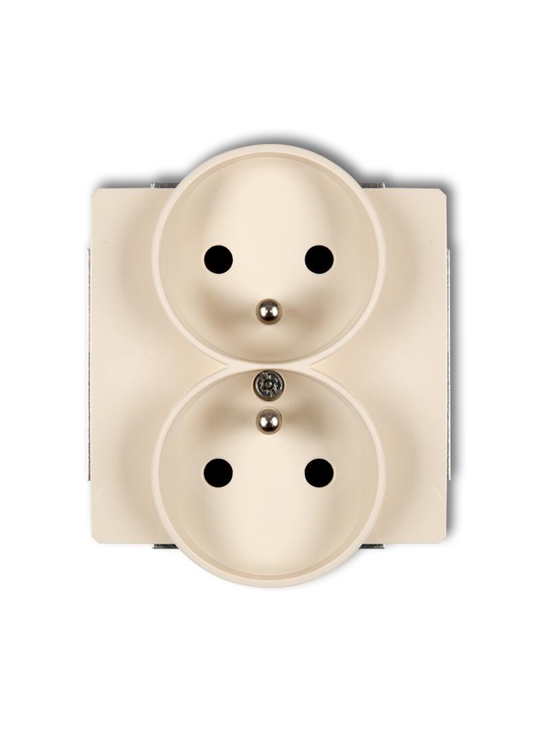 DECO Mechanizm gniazda podwójnego do ramki DECO Soft z uziemieniem 2x(2P+Z) (przesłony torów prądowy