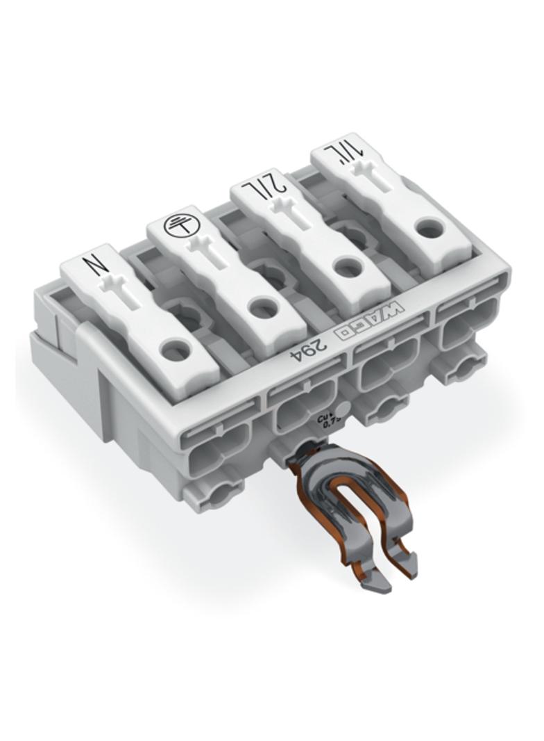 złączka zasilająca 4-biegunowa bez stopek ze stykiem PE