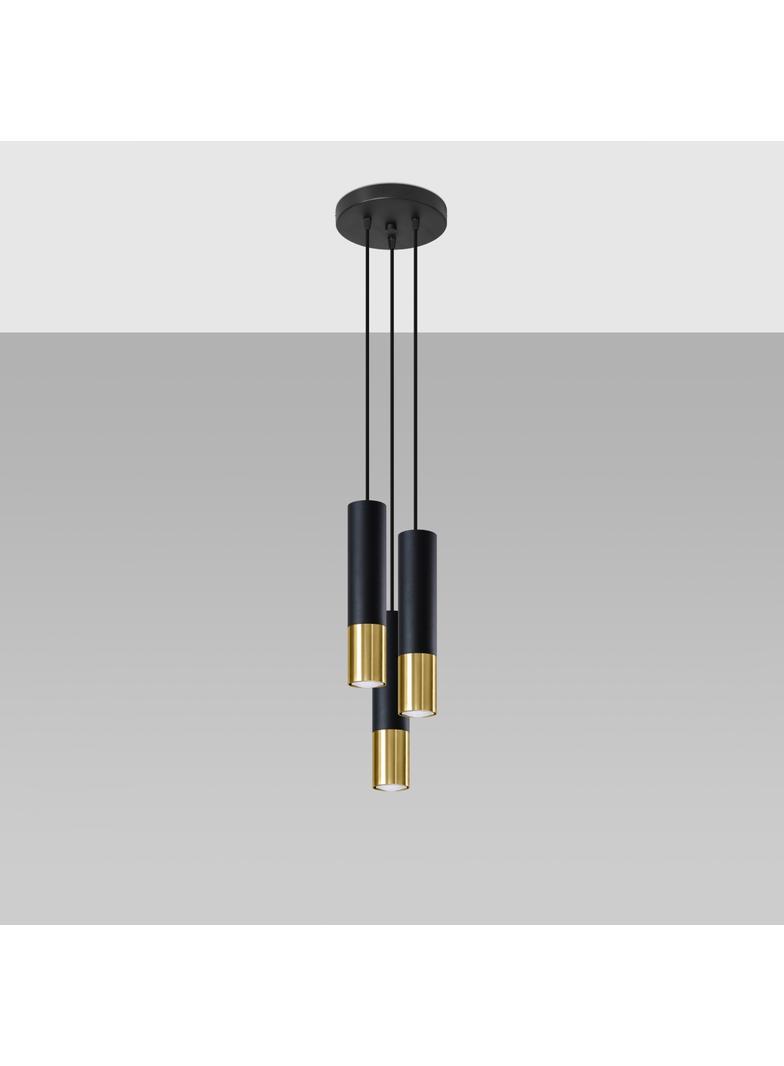 Sollux Lampa wisząca LOOPEZ 3P czarny/złoty SL.0955