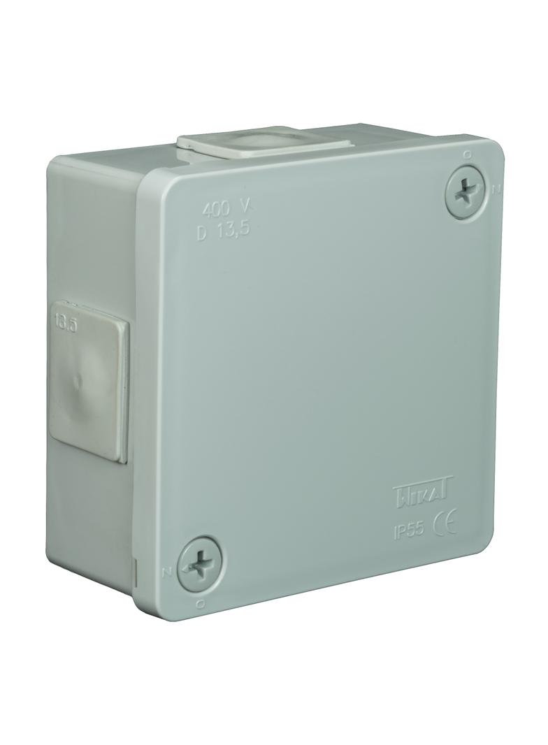 VP-21 Puszka n/t 86x86x40mm IP55 4-wl 2wkr dł.gum. popiel VP 021-03 61.121 OPATÓWEK