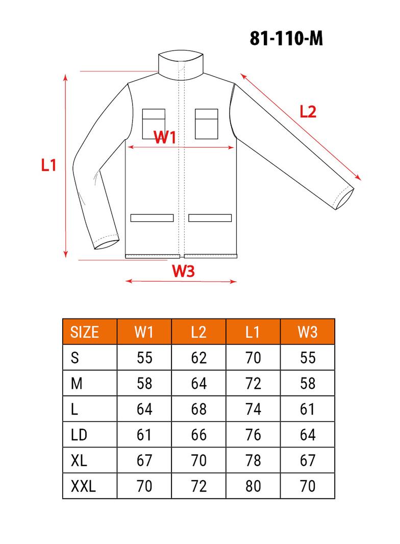 Bluza robocza biała, HD, rozmiar M/50
