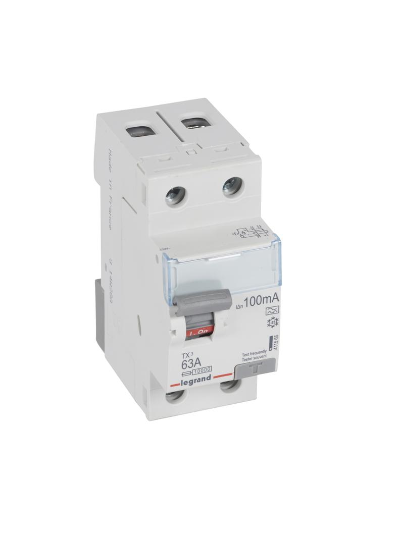 Wyłącznik Różnicowoprądowy P 302 2P 63A 100Ma Typa TX3 411566 LEGRAND
