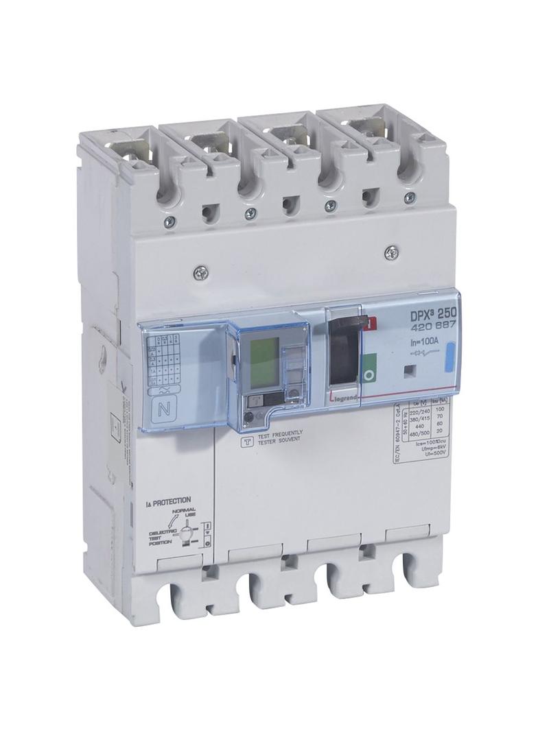 Wyłącznik DPX3 250 El+P Z Zab. R-Pr. 4P 100A 70Ka 420687 LEGRAND