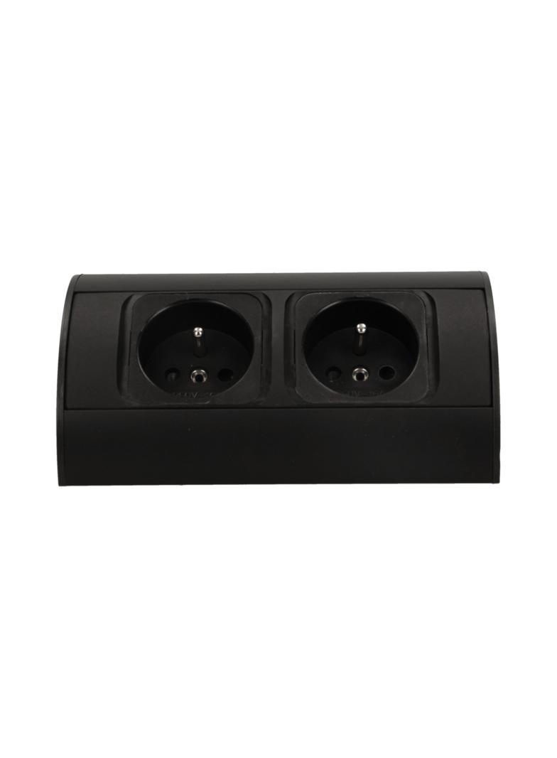 Gniazdo meblowe bez wyłącznika 2x2P+Z czarne OR-AE-1303/B ORNO