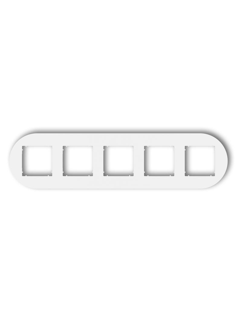 MINI Ramka uniwersalna pięciokrotna okrągła z tworzywa biały mat