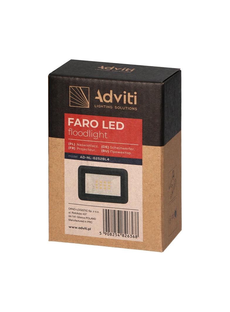 FARO LED 10W naświetlacz 800lm, IP65, 4000K, aluminium + szkło AD-NL-6252BL4 ORNO