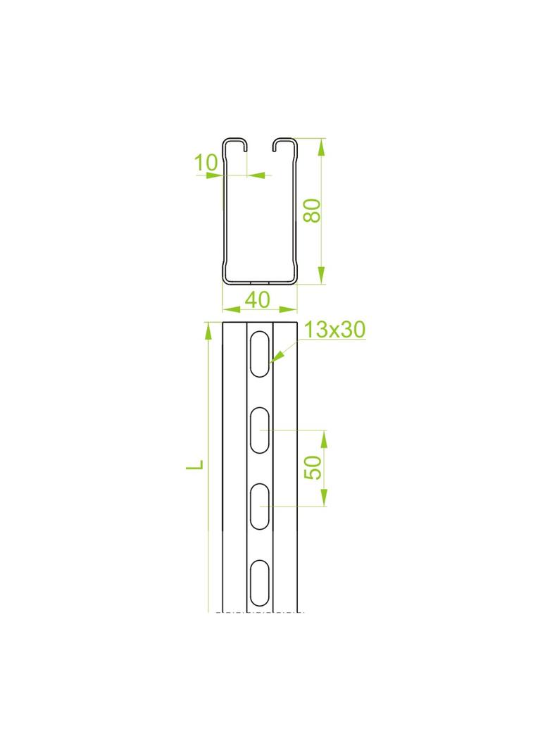 CTMT40H80/6 Ceownik montażowy 3,0 mm