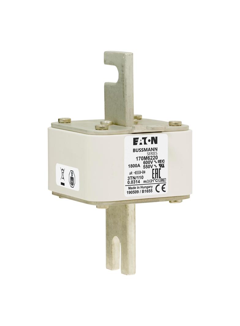 1800A 600V 3TN/110 aR INDICATOR FUSE Wkładka szybka 1800A AC 600V DIN 3 76x90x139 mm aR, 170M6220 EA