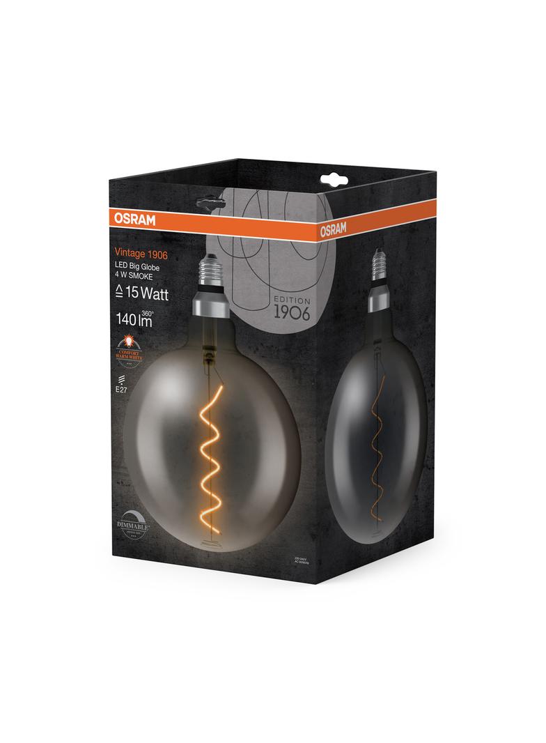 Lampa LED Vintage 1906 dim CL GLOBE200 Filament szkło przezroczyste SMOKE 12 dim 5W 818 E27