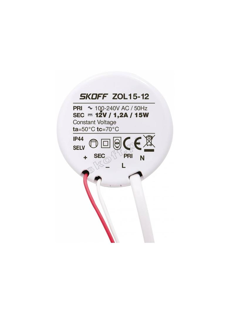 Zasilacz typ ZOL15-12 | 100 - 240 V AC / 12 V DC | 50 Hz | 1,5 A | 15 W | IP 44