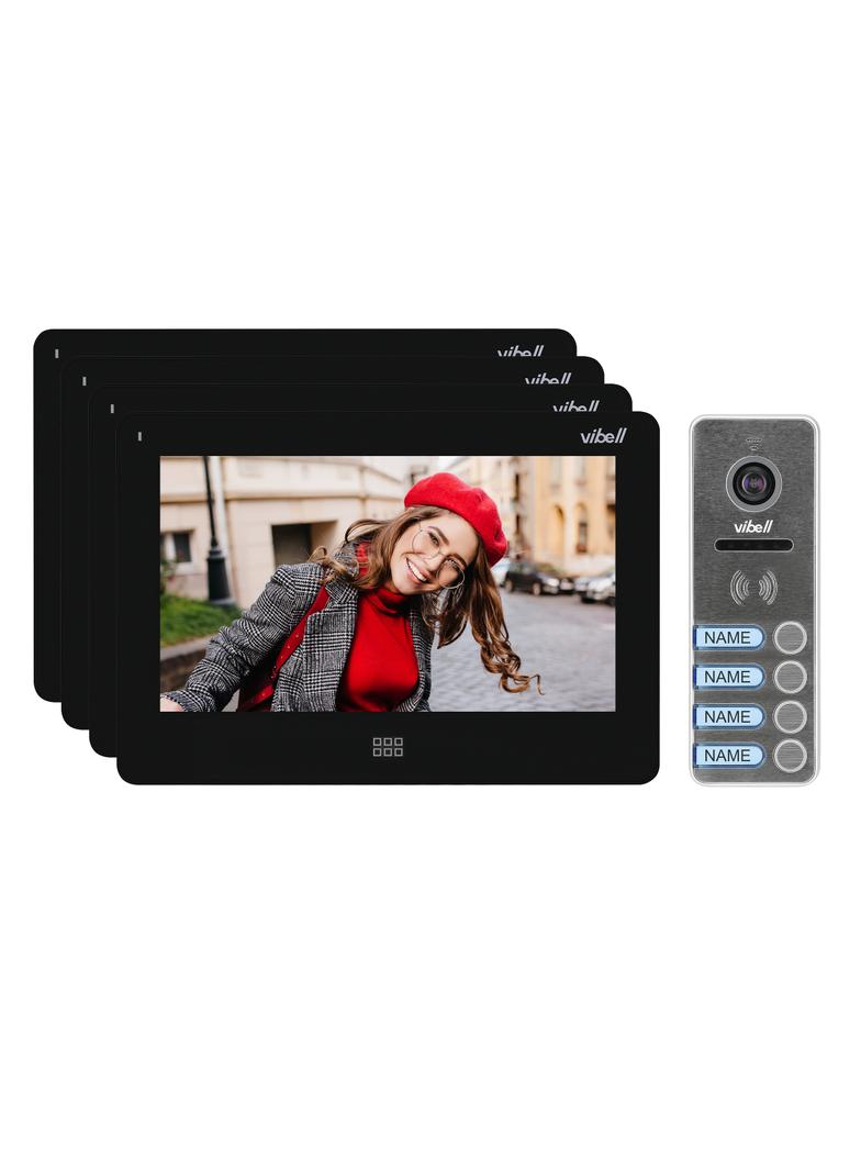 Zestaw wideodomofonowy 4-rodzinny bezsłuchawkowy kolor LCD 7" dotykowy menu OSD pamięć gniazdo OR-VI