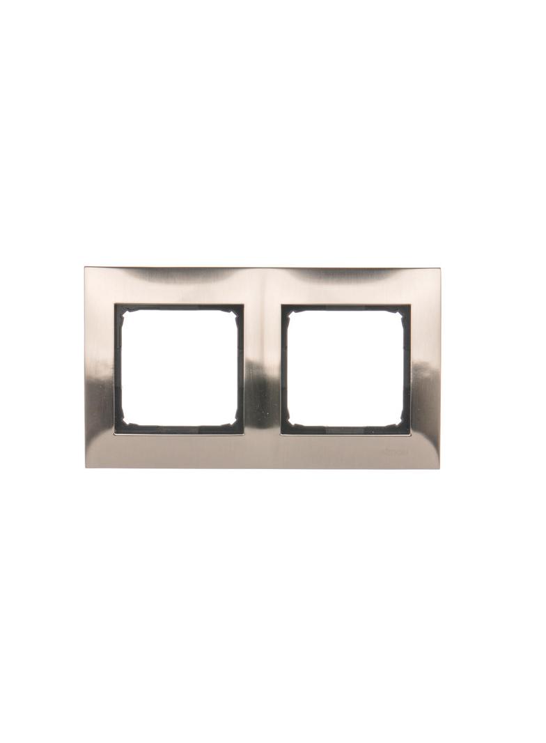 Simon 54 Ramka podwójnametal INOX DR2/61 KONTAKT