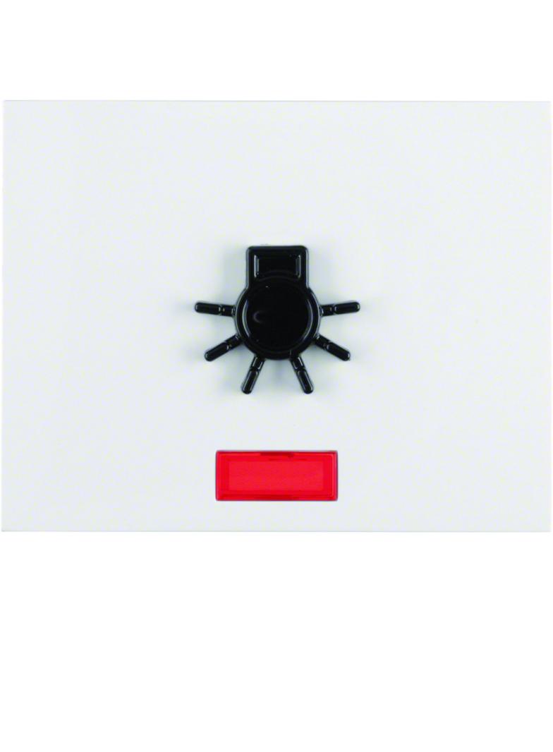 BERKER K.1 Klawisz z czerwoną soczewką i wypukłym symbolem światło biały 16517109 HAGER