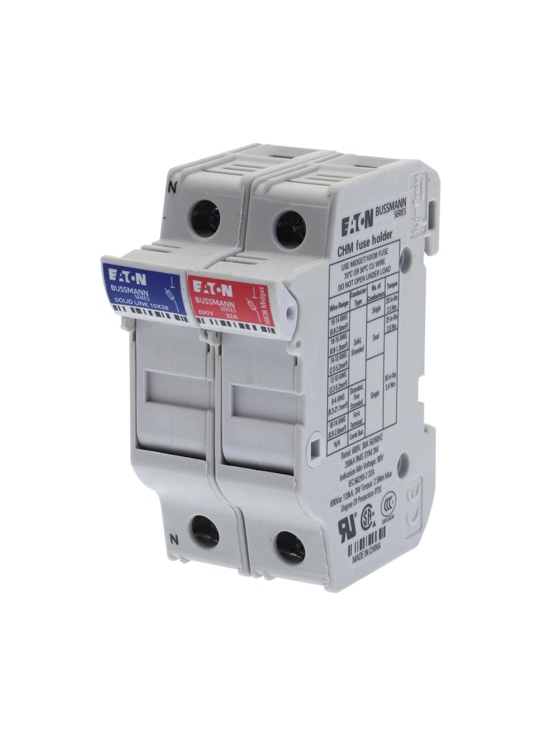 1P&Neutral 10X38MFH30A 600V for Midget Podstawa wkładki cylindrycznej 10x38 1P+1N 32A 690VAC CHM1DNU