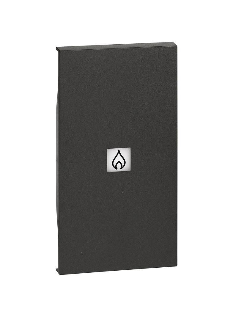 LIVING NOW - KLAWISZ Z OKIENKIEM PODŚWIETLENIA  OGRZEWANIE  - 2 MODUŁY - CZERŃ, Bticino