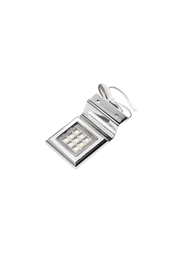 OPRAWA LEDOWA KWADRATOWA NA SZAFKĘ CALDERON, 12V, 9 LED, CIEPŁY BIAŁY, CHROM