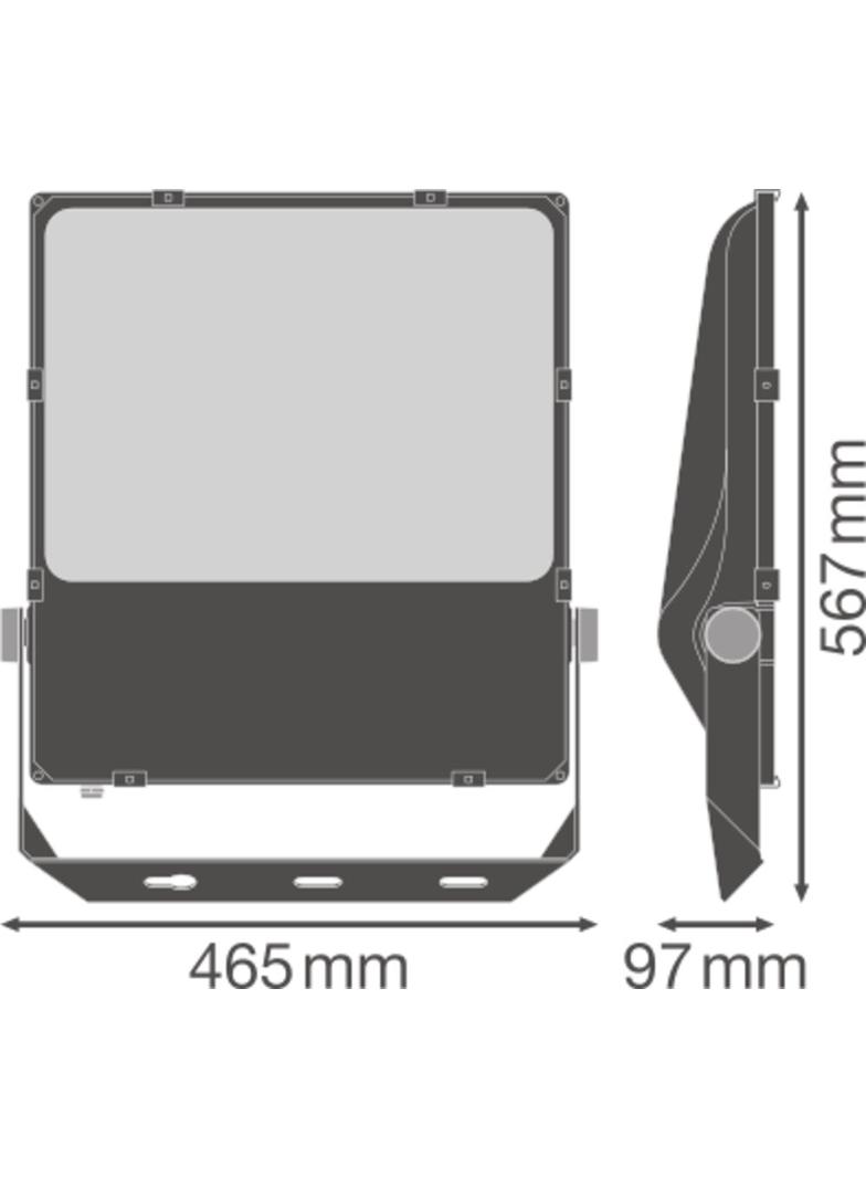 Naświetlacz FLOOD LED PERFORMANCE 290W 3000K ASYM 55x110 black