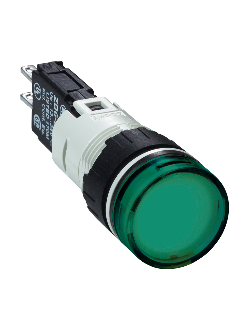 Harmony XB6 Kompletny wskaźnik świetlny, Zielony, LED, Okrągły, 12...24 V AC/DC, 16 mm, Plastikowy