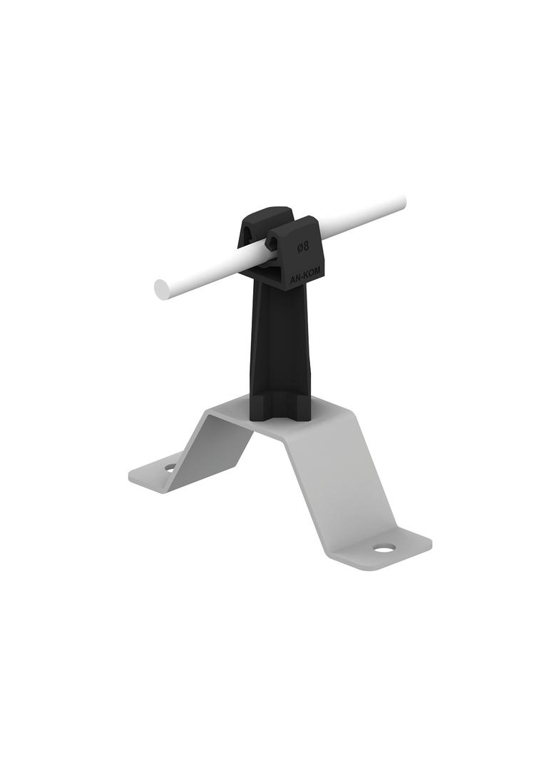 Uchwyt na pł.prof.stalow.Z-zatrzask H=7cm/OG/ słupek czarny