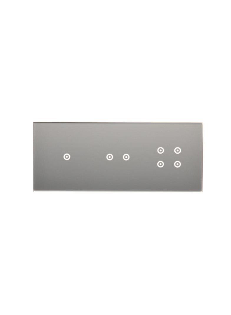 Simon 54 Touch Panel dotykowy S54 Touch 3 moduły 1 pole dotykowe + 2 pola dotykowe poziome + 4 pola dotykowe srebrna mgła DSTR3124/71 KONTAKT