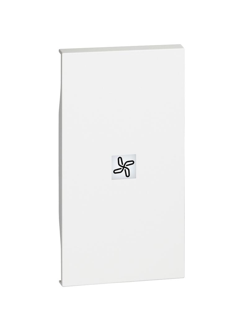 LIVING NOW - KLAWISZ Z OKIENKIEM PODŚWIETLENIA  WENTYLACJA  - 2 MODUŁY - BIEL, Bticino