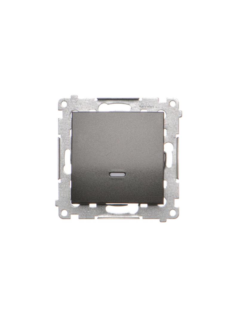 Simon 54 Łącznik schodowy z podświetleniem LED bez piktogramu 16A 250V zaciski śrubowe antracyt DW6AL.01/X/48 KONTAKT