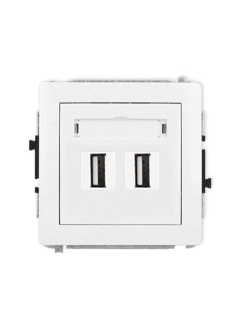 DECO Gniazdo podwójne 2xUSB A-A 2.0 biały DGUSB-2 KARLIK