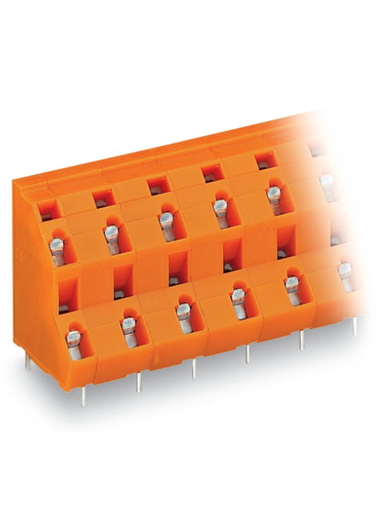 2-piętrowa listwa do pł. drukowanych 12-bieg. pomarańczowa rast. 10,16 mm