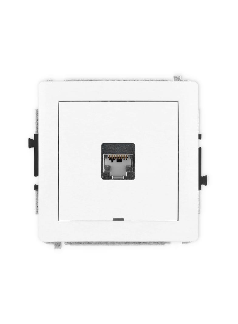 DECO Mechanizm gniazda komputerowego pojedynczego 1xRJ45, kat. 5e, ekranowany, 8-stykowy, bez pola o