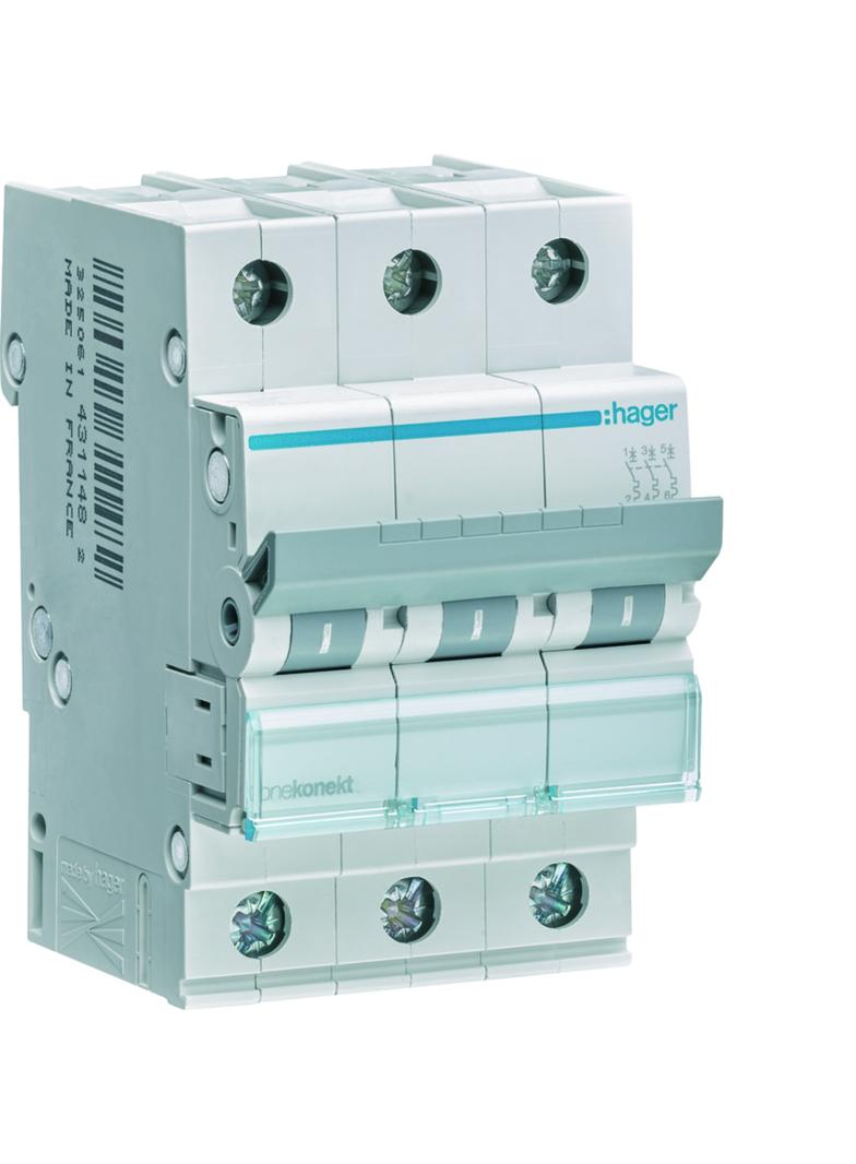 MCB Wyłącznik nadprądowy 6kA 3P C 16A MCN316E HAGER