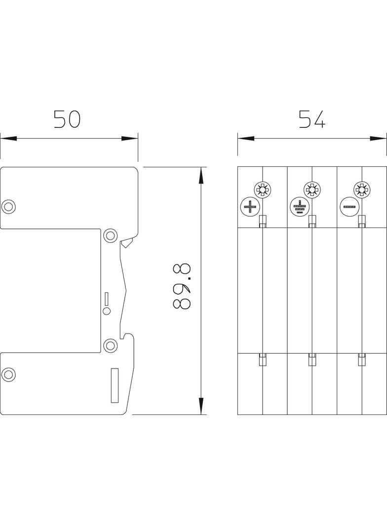 V20-C/U-3PH-Y, PODSTAWA 3-POL. FOTOVOLT.