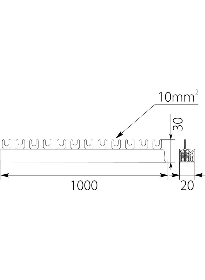 Szyna łączeniowa widełkowa 4P 56M 10mm2 S56 4F-10 OPATÓWEK