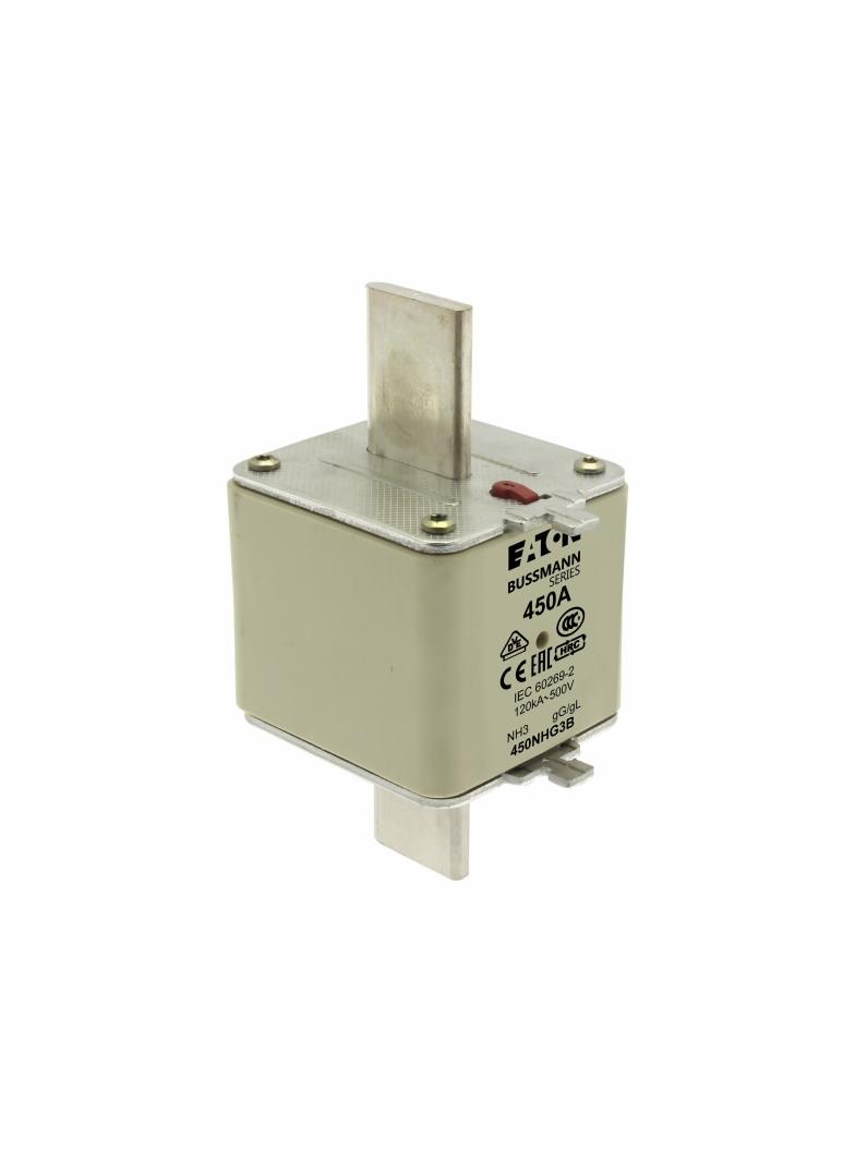 NH FUSE 450A 500V 3 GG/GL SIZE 3 Wkładka NH3 450A 500V GL/GG podwójny wskaźnik 450NHG3B EATON