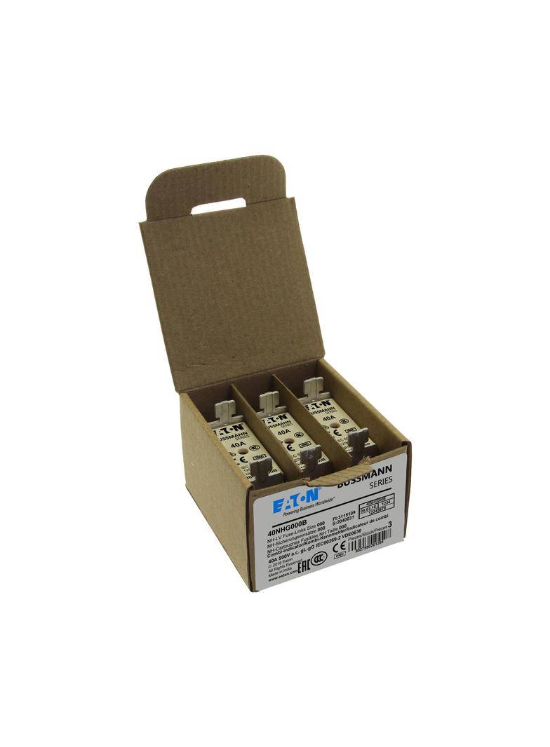 NH FUSE 40A 500V GG/GL SIZE 000 Wkładka NH000 40A 500V GL/GG podwójny wskaźnik 40NHG000B EATON