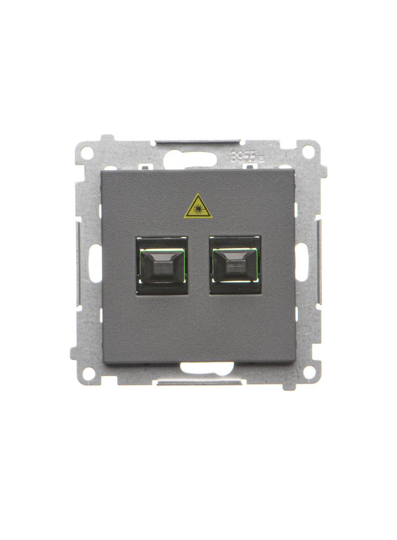 Simon 55 Gniazdo światłowodowe / optyczne podwójne SC/APC Grafitowy mat