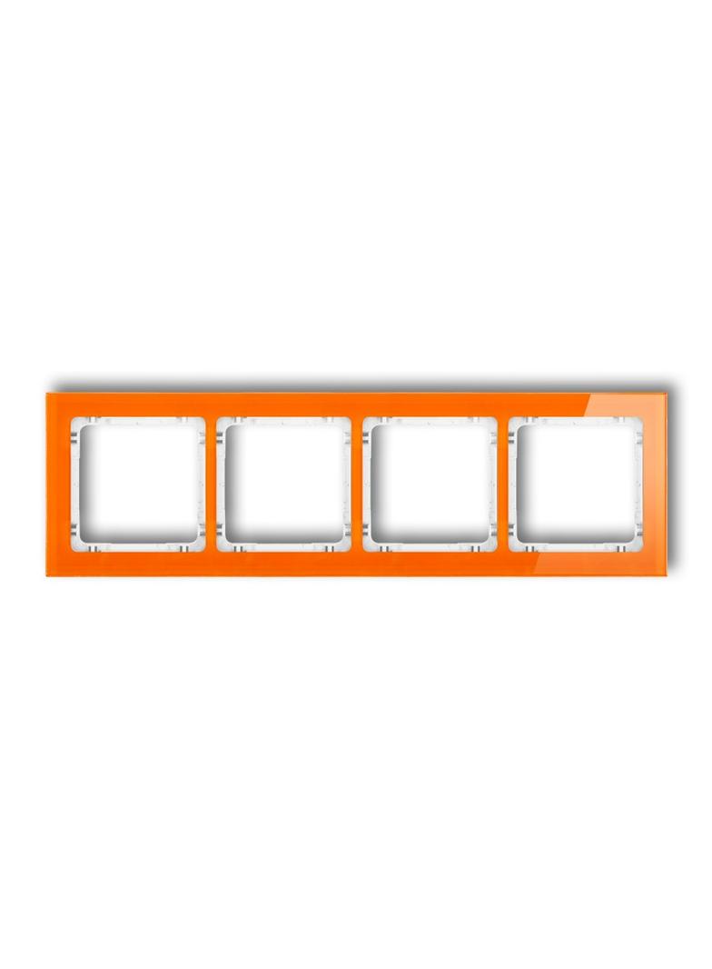 "DECO Ramka poczwórna - efekt szkła (ramka: pomarańczowa