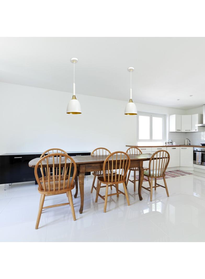 MILAGRO Lampa wisząca CLARK WHITE/GOLD 1xE27