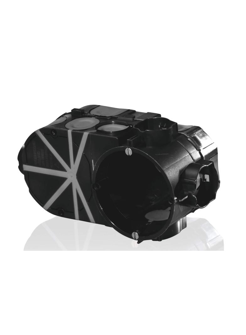 E550 ,  Puszka podtynkowa szeregowa do elektroniki, z membranami przebiciowymi O 60mm, czarna