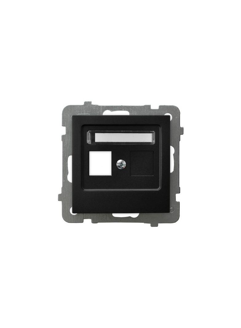 AS Obudowa gniazda pojedynczego typu Keystone prosta - kolor czarny metalik