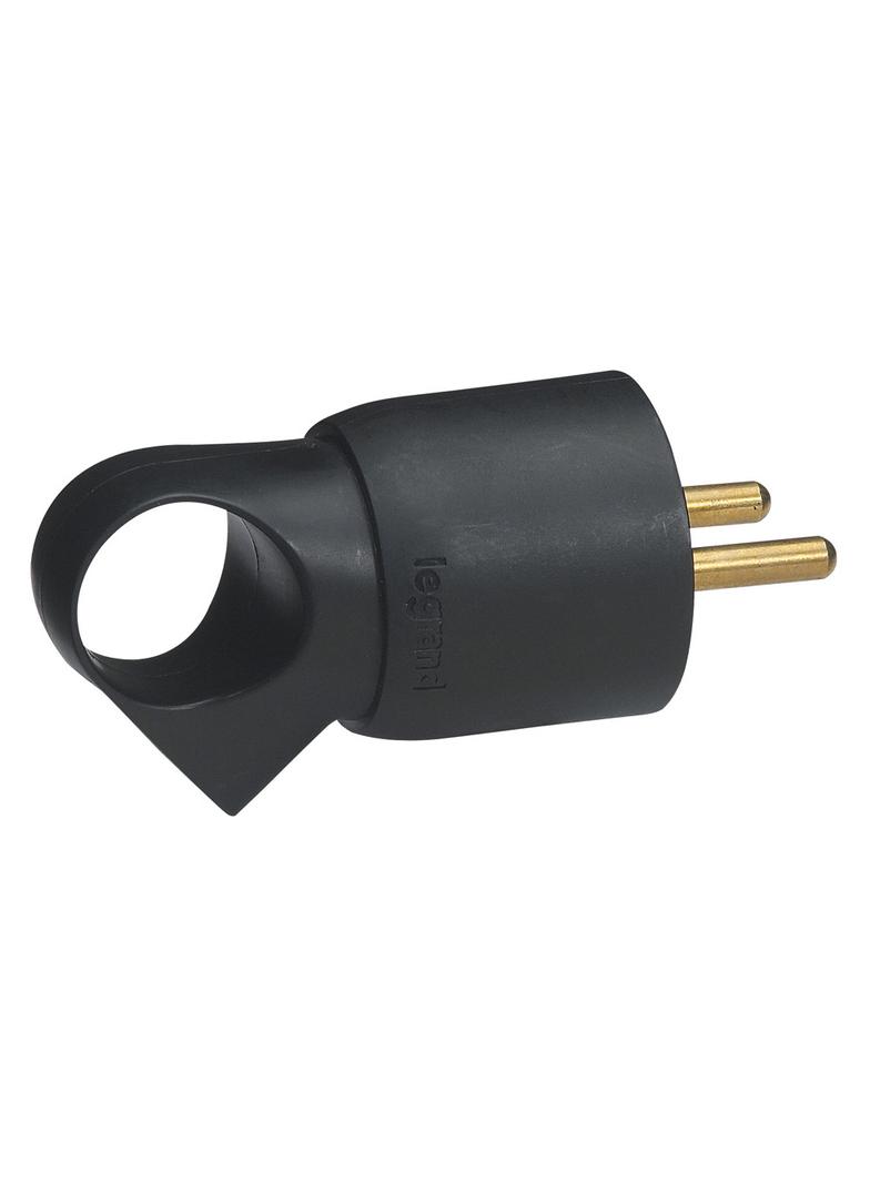 Wtyczka 2P+Z 16A Plastikowa Czarna- Z Pierścieniem Helmo 050107 LEGRAND
