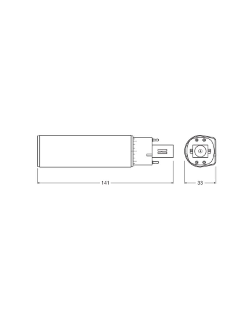 Lampa DULUX D E LED FR 18 ECG, AC mains 7W 830 G24q-2
