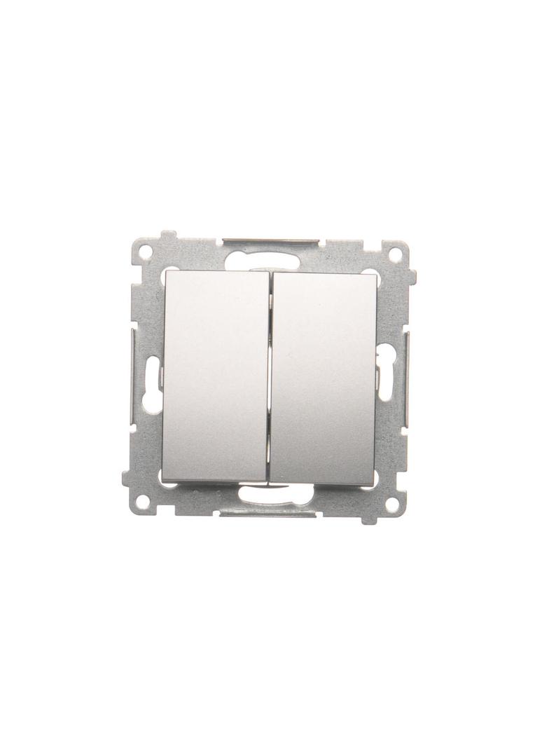 Simon 54 Łącznik krzyżowy podwójny bez piktogramu 10A 250V szybkozłączka srebrny mat DW7/2.01/X/43 KONTAKT