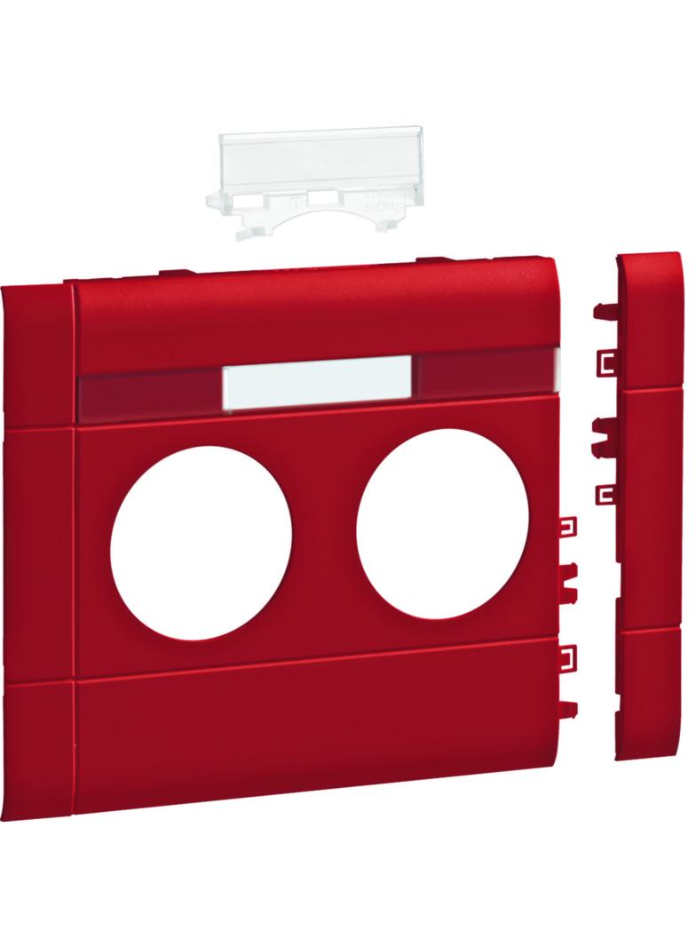 tehalit.WA Maskownica podwójna z polem opisowym ABS bezhalogenowy 120mm czerwony GB120213020 HAGER