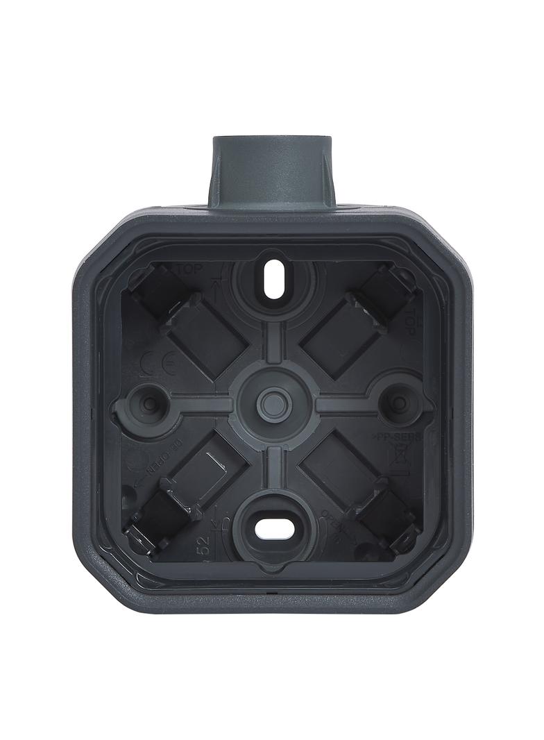 NOWE PLEXO - PUSZKA NATYNKOWA POJEDYNCZA Z PRZEPUSTEM KABLOWYM PG20 ANTRACYT